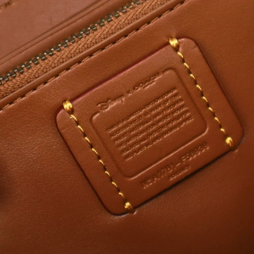 New Coach Disney Mickey Riding Skateboard Accordion Zip Wallet Banana Yellow - Picture 9 of 12